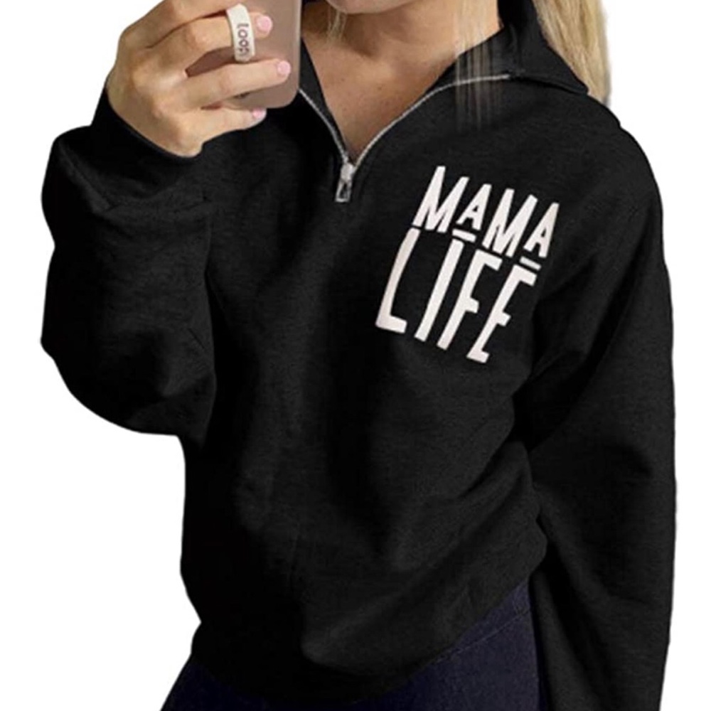 MAMA LIFE Fall Black Sweater